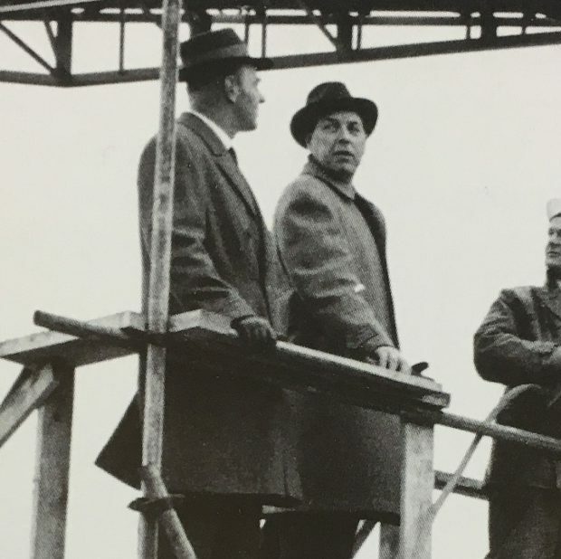 Photo of John Mattson at a construction-site from the 1950's.